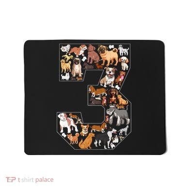 3rd Birthday Dog Lovers 3 Year Old Party Mousepad