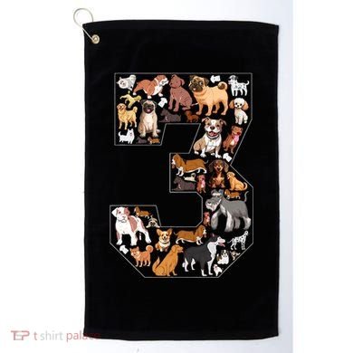 3rd Birthday Dog Lovers 3 Year Old Party Golf Towel