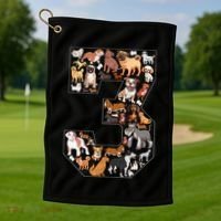 3rd Birthday Dog Lovers 3 Year Old Party Golf Towel thumb 1