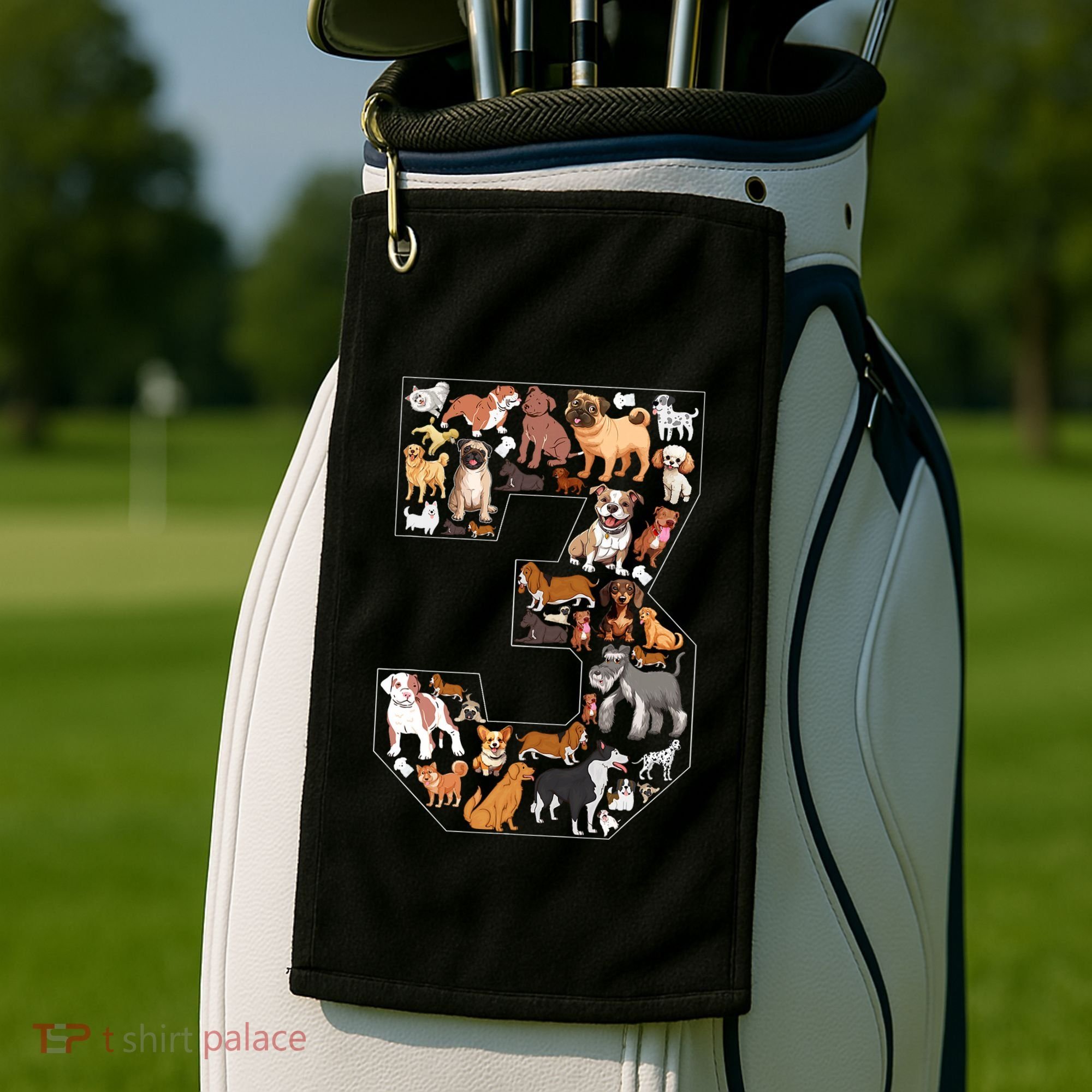 3rd Birthday Dog Lovers 3 Year Old Party Golf Towel