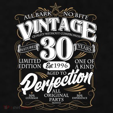 30th Birthday Est 1996 All Bark No Bite Vintage Birthday  Ladies PosiCharge Tri-Blend Wicking Tank