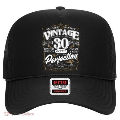 30th Birthday Est 1996 All Bark No Bite Vintage Birthday  Hat