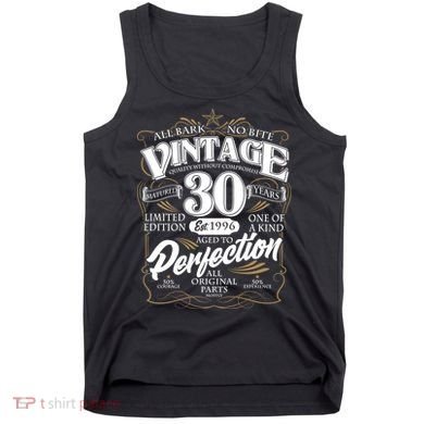 30th Birthday Est 1996 All Bark No Bite Vintage Birthday  Tank Top