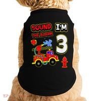 3rd Birthday Fire Truck 3 Year Old Firefighter Doggie Tank thumb 0