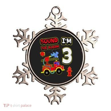 3rd Birthday Fire Truck 3 Year Old Firefighter Ornament