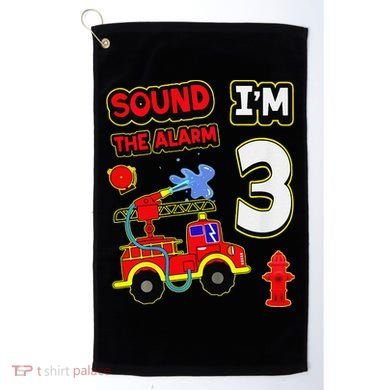 3rd Birthday Fire Truck 3 Year Old Firefighter Golf Towel