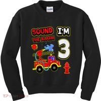 3rd Birthday Fire Truck 3 Year Old Firefighter Kids Sweatshirt thumb 0