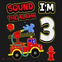 3rd Birthday Fire Truck 3 Year Old Firefighter Kids Sweatshirt thumb 2