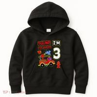 3rd Birthday Fire Truck 3 Year Old Firefighter Kids Hoodie thumb 0
