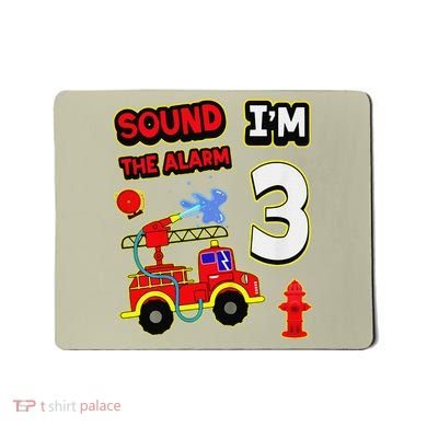 3rd Birthday Fire Truck 3 Year Old Firefighter Mousepad