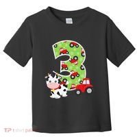 3rd Birthday Farm Animals Number 3 Years Old Party Toddler T-Shirt thumb 0