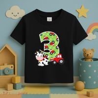 3rd Birthday Farm Animals Number 3 Years Old Party Toddler T-Shirt thumb 3