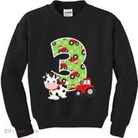 3rd Birthday Farm Animals Number 3 Years Old Party Kids Sweatshirt thumb 0