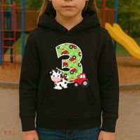 3rd Birthday Farm Animals Number 3 Years Old Party Kids Hoodie thumb 3