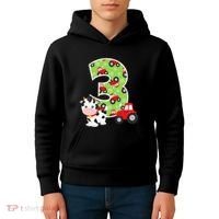 3rd Birthday Farm Animals Number 3 Years Old Party Kids Hoodie thumb 4