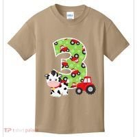 3rd Birthday Farm Animals Number 3 Years Old Party Kids T-Shirt thumb 0