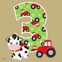 3rd Birthday Farm Animals Number 3 Years Old Party Kids T-Shirt thumb 2