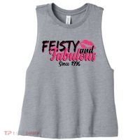 30th Birthday Feisty And Fabulous Since 1996  Women's Racerback Cropped Tank thumb 0