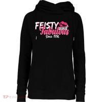 30th Birthday Feisty And Fabulous Since 1996  Womens Funnel Neck Pullover Hood thumb 0