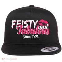 30th Birthday Feisty And Fabulous Since 1996  Flat Bill Trucker Hat thumb 0