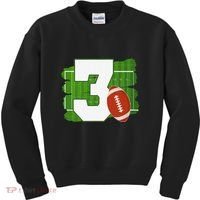 3rd Birthday Football Theme 3 Year Old Football Lover Gift Kids Sweatshirt thumb 0