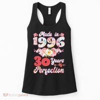 30th Birthday Floral Made In 1996 30 Years Of Perfection Women's Tank Top thumb 0