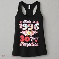 30th Birthday Floral Made In 1996 30 Years Of Perfection Women's Tank Top thumb 3
