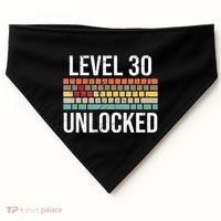 30Th Birthday Gamer Birthday Level 30 Unlocked USA-Made Doggie Bandana thumb 0