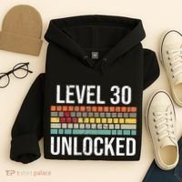 30Th Birthday Gamer Birthday Level 30 Unlocked Hoodie thumb 4
