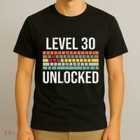 30Th Birthday Gamer Birthday Level 30 Unlocked T-Shirt thumb 3