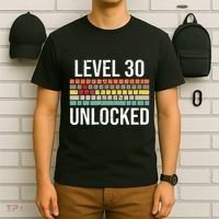 30Th Birthday Gamer Birthday Level 30 Unlocked T-Shirt thumb 6