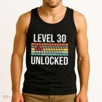30Th Birthday Gamer Birthday Level 30 Unlocked Tank Top thumb 3