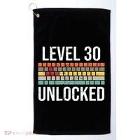 30Th Birthday Gamer Birthday Level 30 Unlocked Golf Towel thumb 0