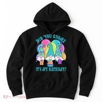 3 Birthday Gnomes Did You Gnome It's My Birthday Balloons Hoodie thumb 0