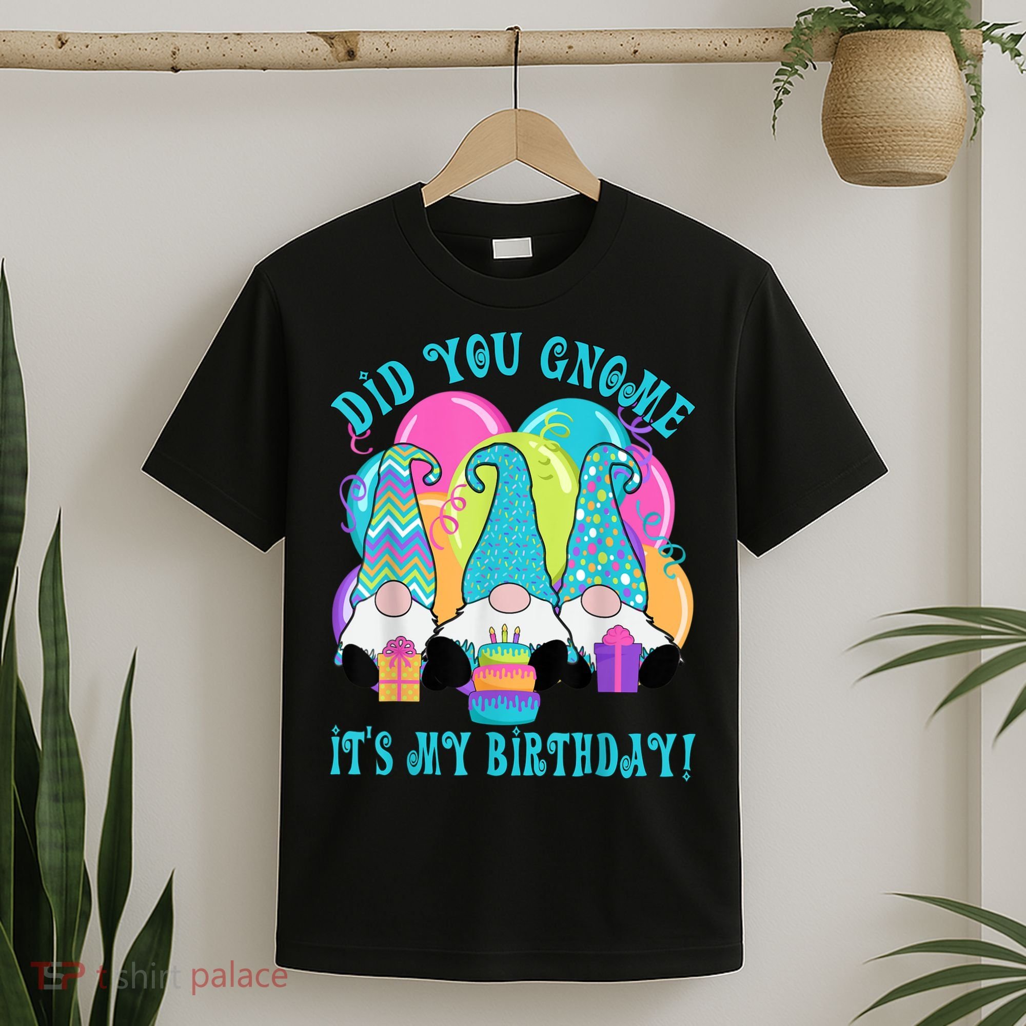 3 Birthday Gnomes Did You Gnome It's My Birthday Balloons T-Shirt