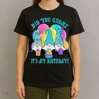 3 Birthday Gnomes Did You Gnome It's My Birthday Balloons T-Shirt thumb 4