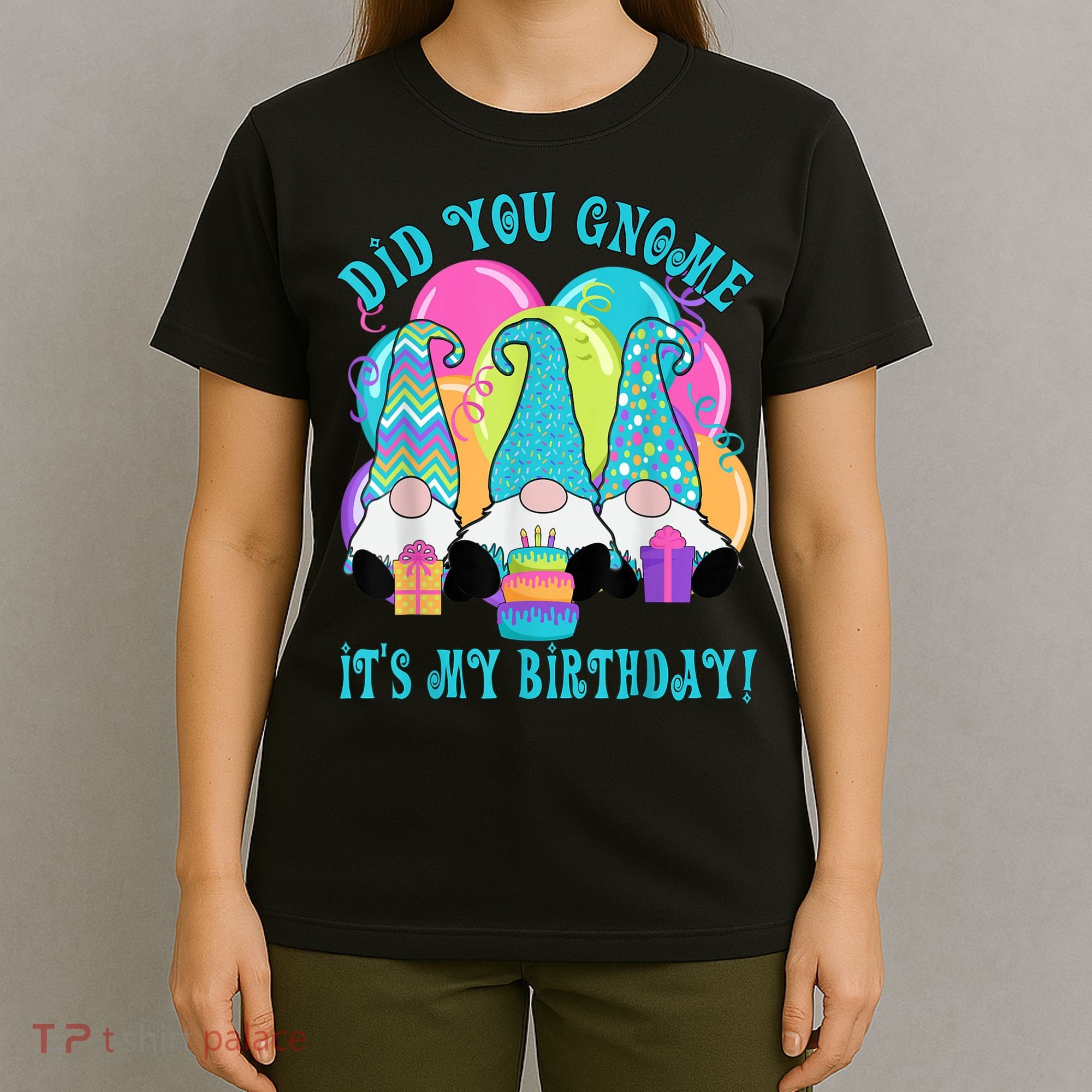 3 Birthday Gnomes Did You Gnome It's My Birthday Balloons T-Shirt