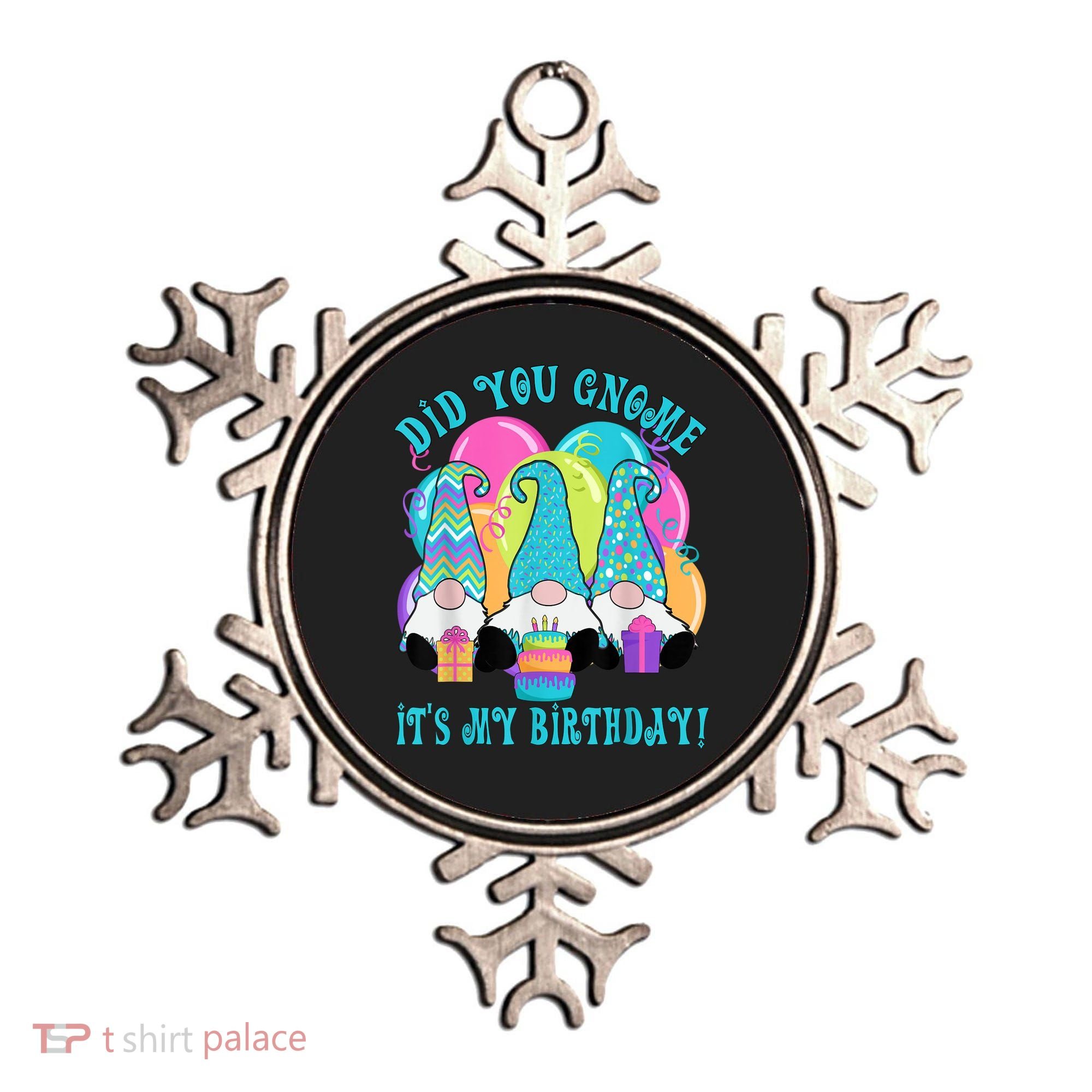 3 Birthday Gnomes Did You Gnome It's My Birthday Balloons Ornament
