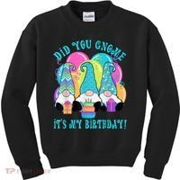 3 Birthday Gnomes Did You Gnome It's My Birthday Balloons Kids Sweatshirt thumb 0