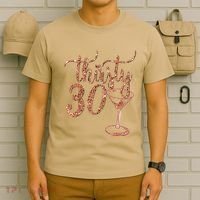 30th Birthday Giftsy Rose Gold Thirsty 30 Thirty T-Shirt thumb 6