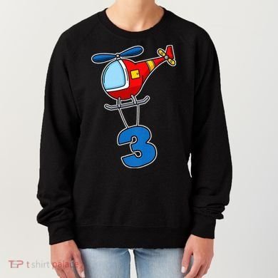 3rd Birthday Gift For A Boy I Funny Helicopter Women's Sweatshirt