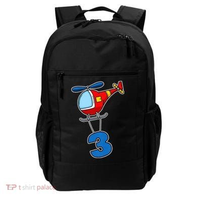 3rd Birthday Gift For A Boy I Funny Helicopter Backpack
