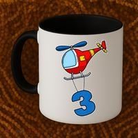 3rd Birthday Gift For A Boy I Funny Helicopter Coffee Mug thumb 2