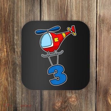 3rd Birthday Gift For A Boy I Funny Helicopter Coaster