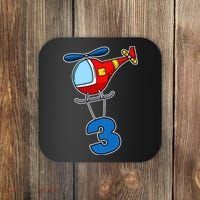 3rd Birthday Gift For A Boy I Funny Helicopter Coaster thumb 0