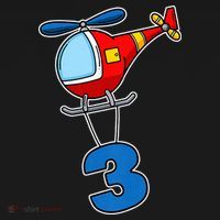 3rd Birthday Gift For A Boy I Funny Helicopter Coaster thumb 2