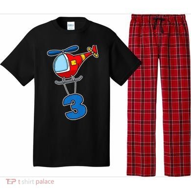 3rd Birthday Gift For A Boy I Funny Helicopter Pajama Set
