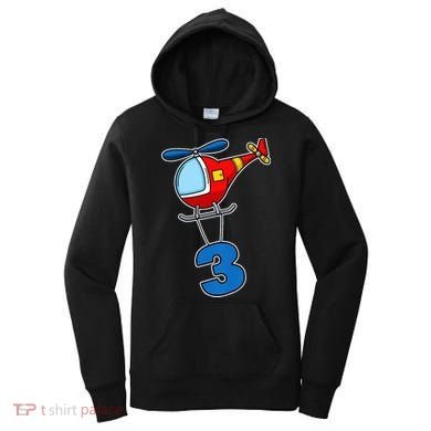 3rd Birthday Gift For A Boy I Funny Helicopter Women's Hoodie