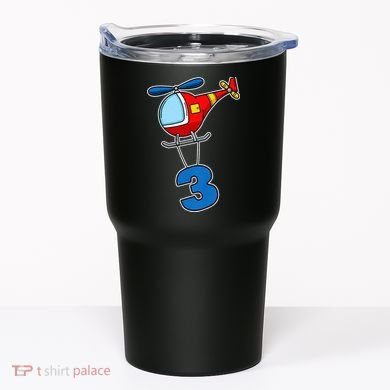 3rd Birthday Gift For A Boy I Funny Helicopter Tumbler