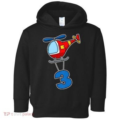 3rd Birthday Gift For A Boy I Funny Helicopter Toddler Hoodie